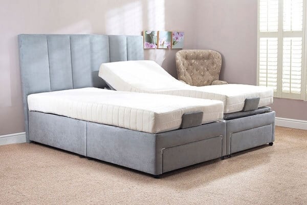 Electric matress on a grey bed